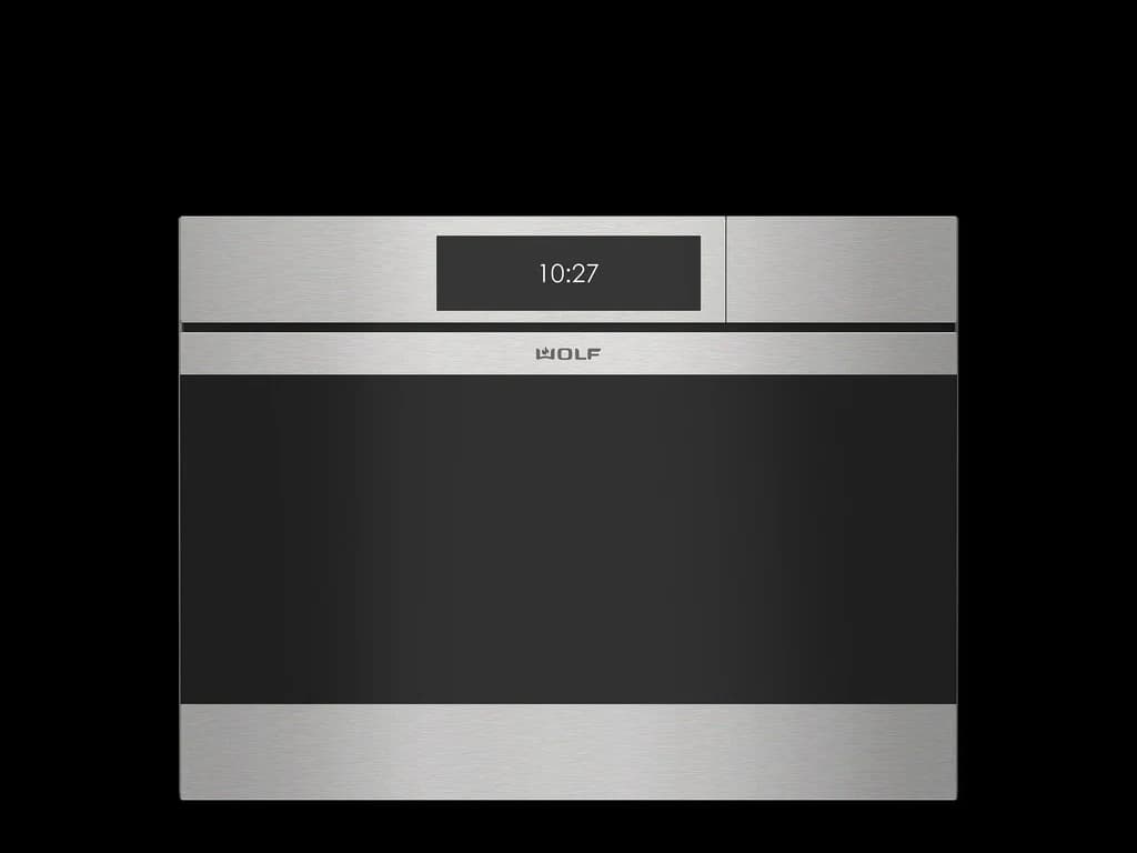 24" M Series Contemporary Stainless Steel Handleless Convection Steam Oven - Plumbed