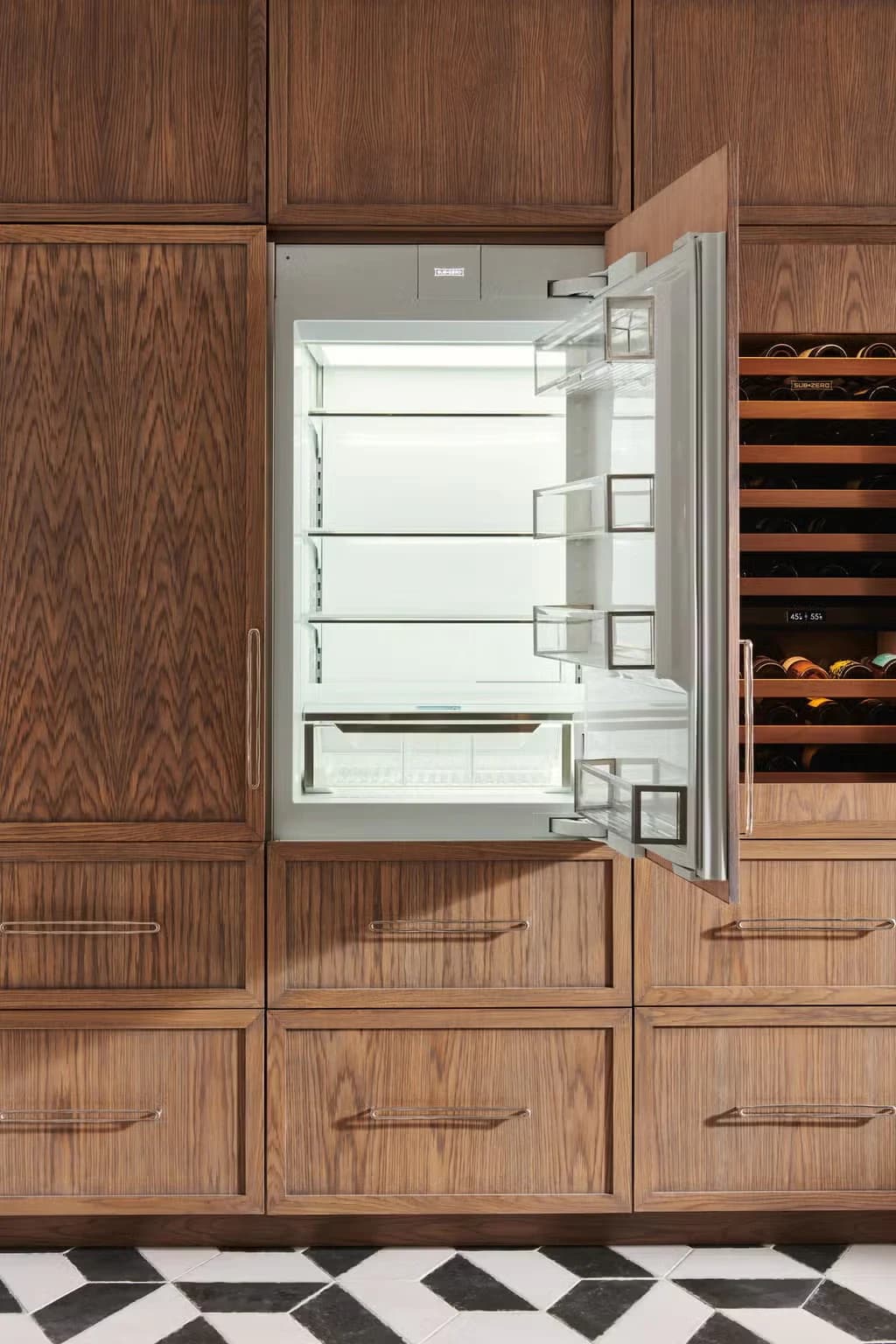 Designer Over-and-Under Refrigerator detail