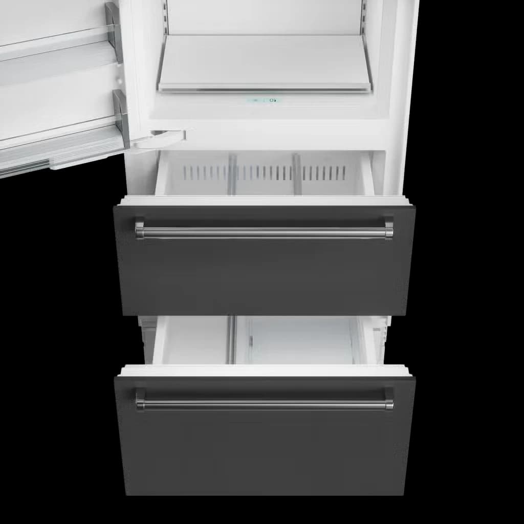 30" Designer Over-and-Under Freezer with Ice Maker - Panel Ready feature detail
