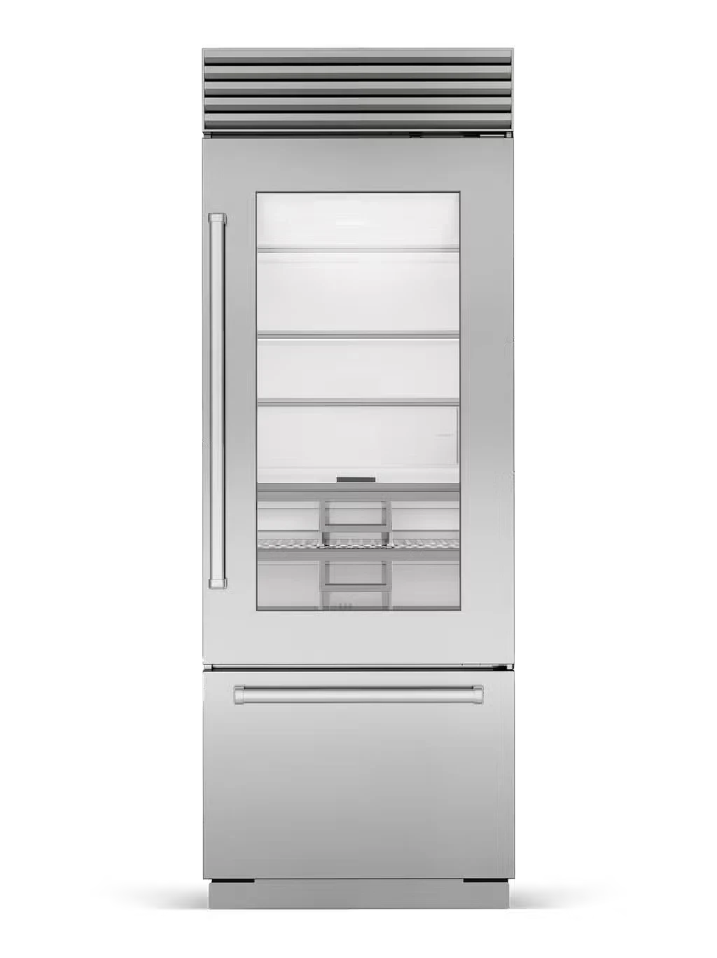 Classic Over-and-Under Refrigerator/Freezer with Glass Door