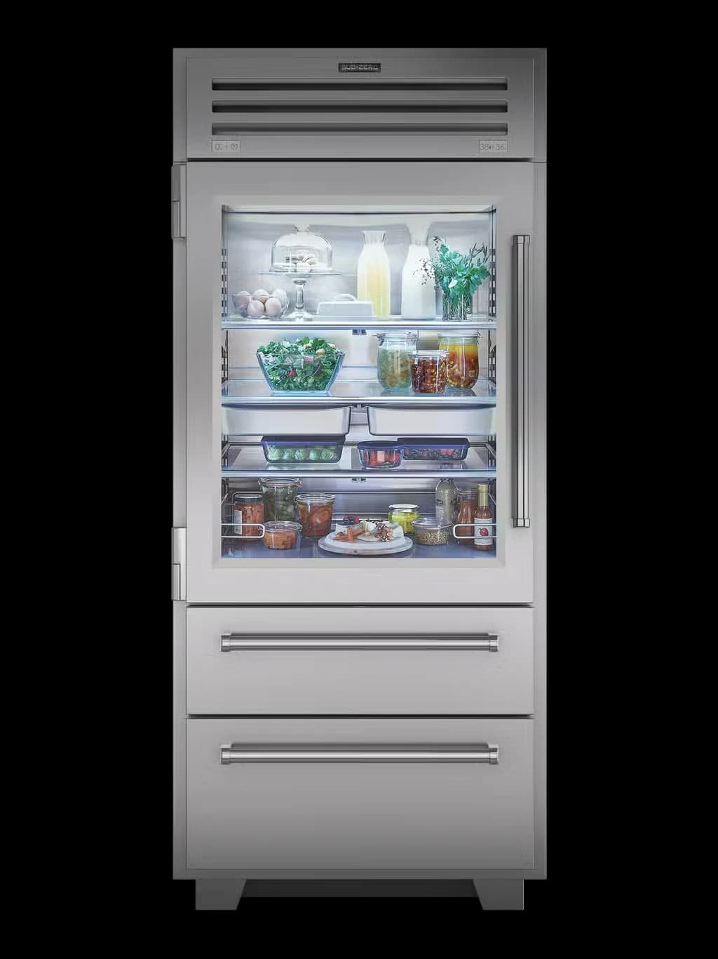 36" PRO Refrigerator/Freezer with Glass Door