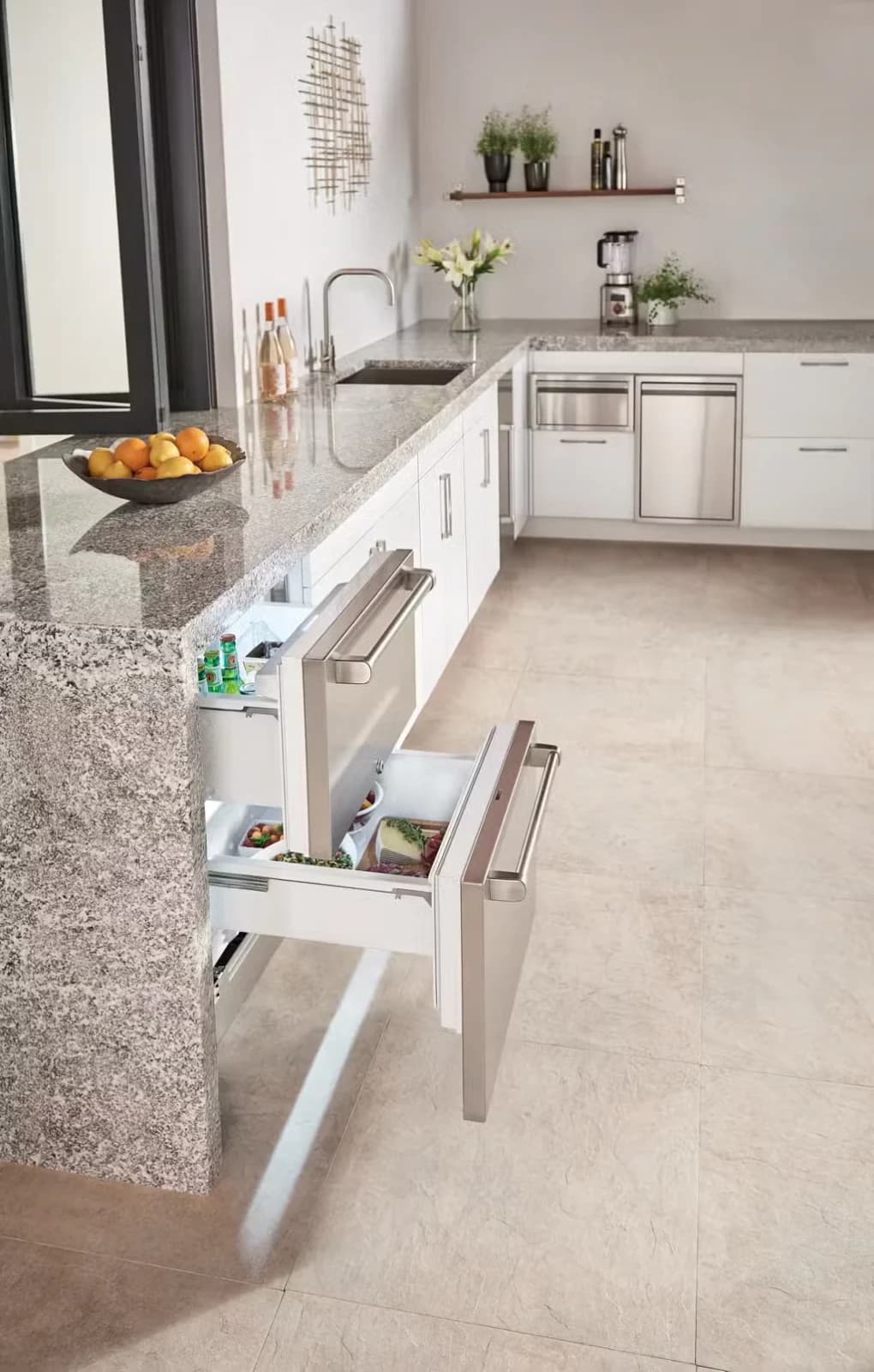24" Designer Outdoor Refrigerator Drawers - Panel Ready feature detail